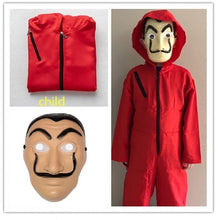Load image into Gallery viewer, Money Heist Salvador Dali Movie The House of Paper La Casa De Papel child kids adult Cosplay Party Halloween Costume &amp; Face Mask